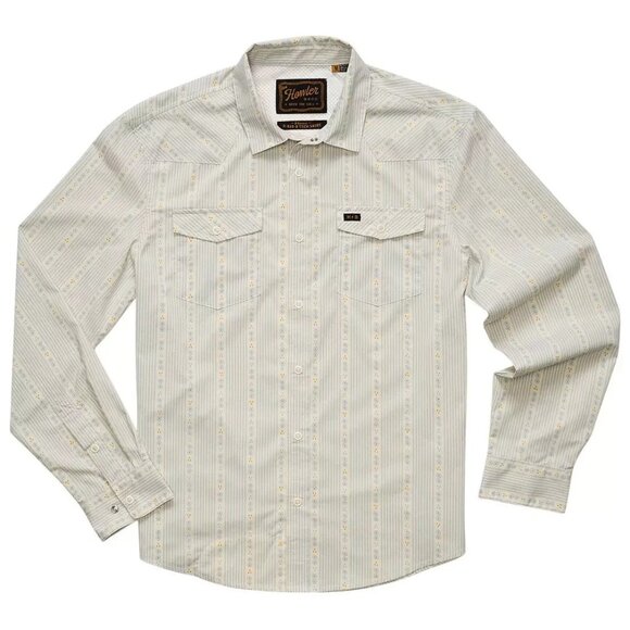 Howler Bros H-Bar-B Tech Long sleeve Mosquero Stripe off white Snap Button XXL